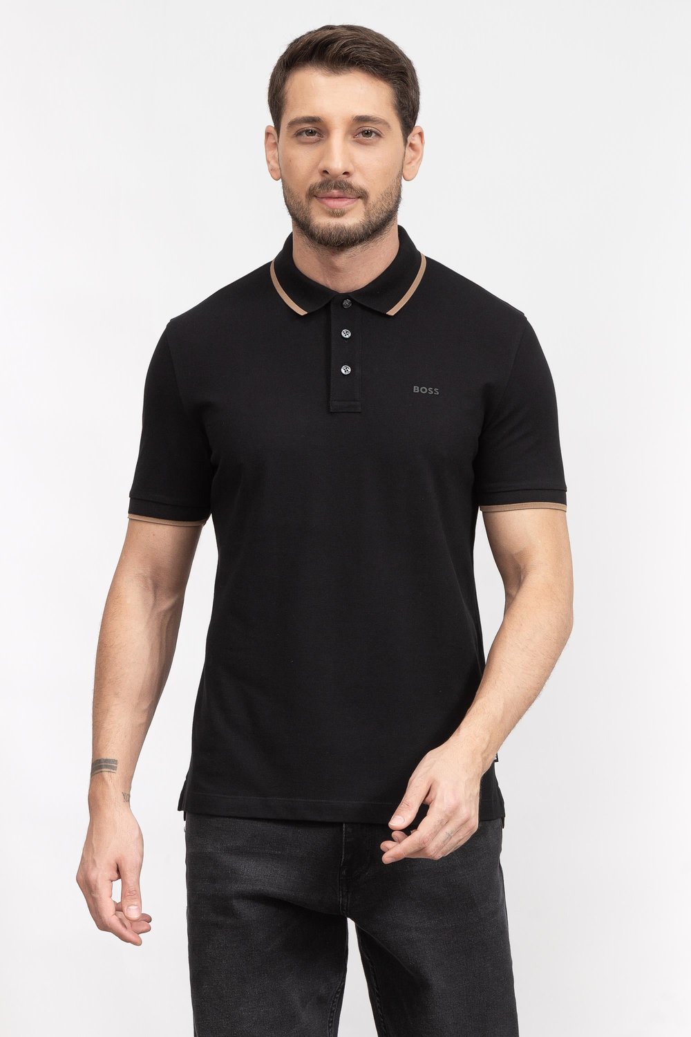 Boss Erkek Polo Yaka T-Shirt Siyah