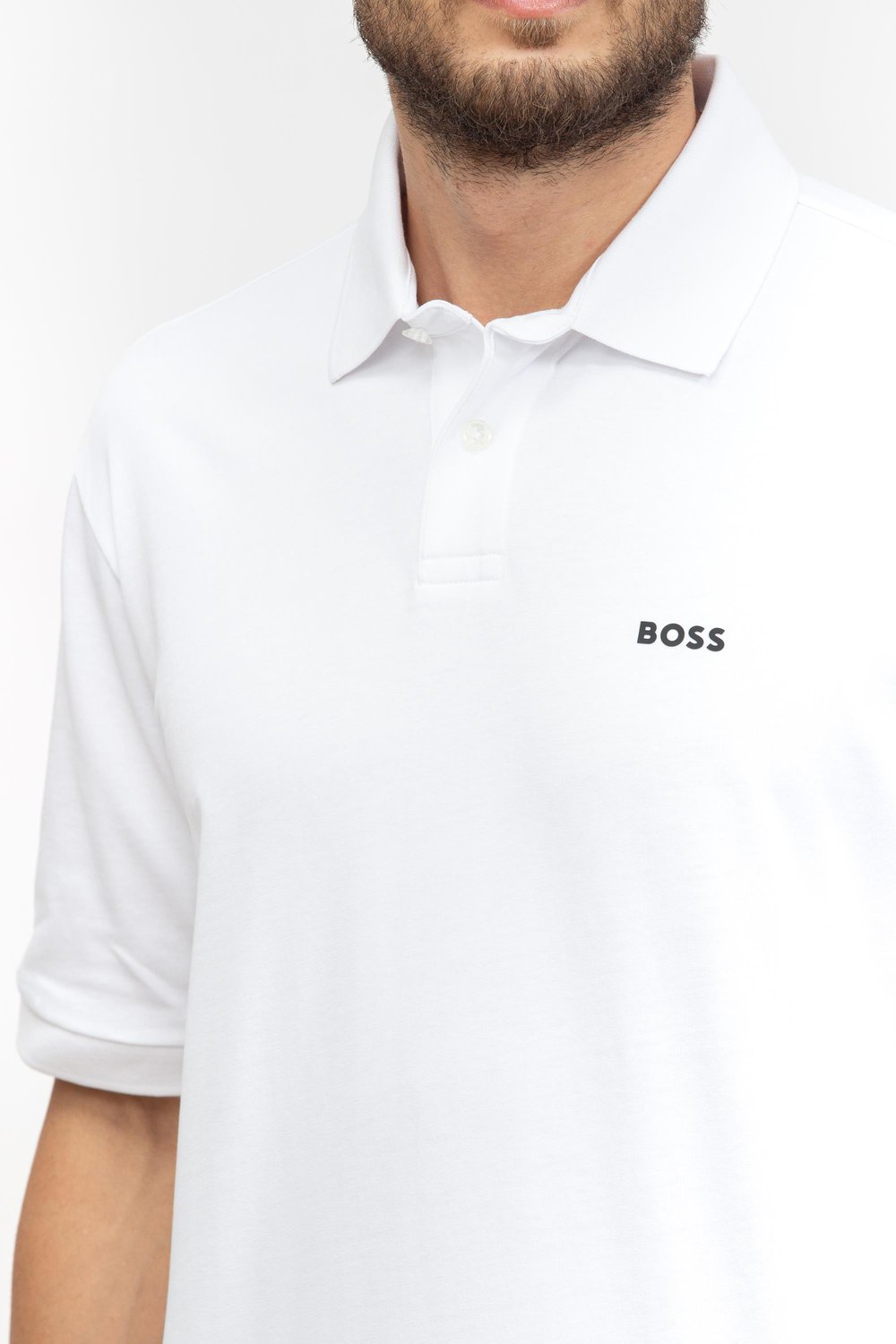 Boss Erkek Polo Yaka T-Shirt Beyaz