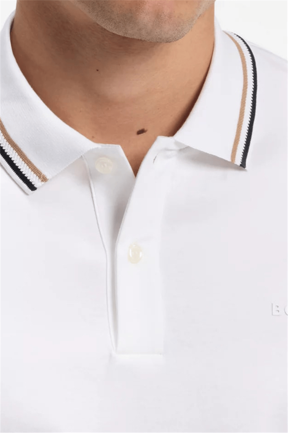 Boss Erkek Polo Yaka T-Shirt Beyaz