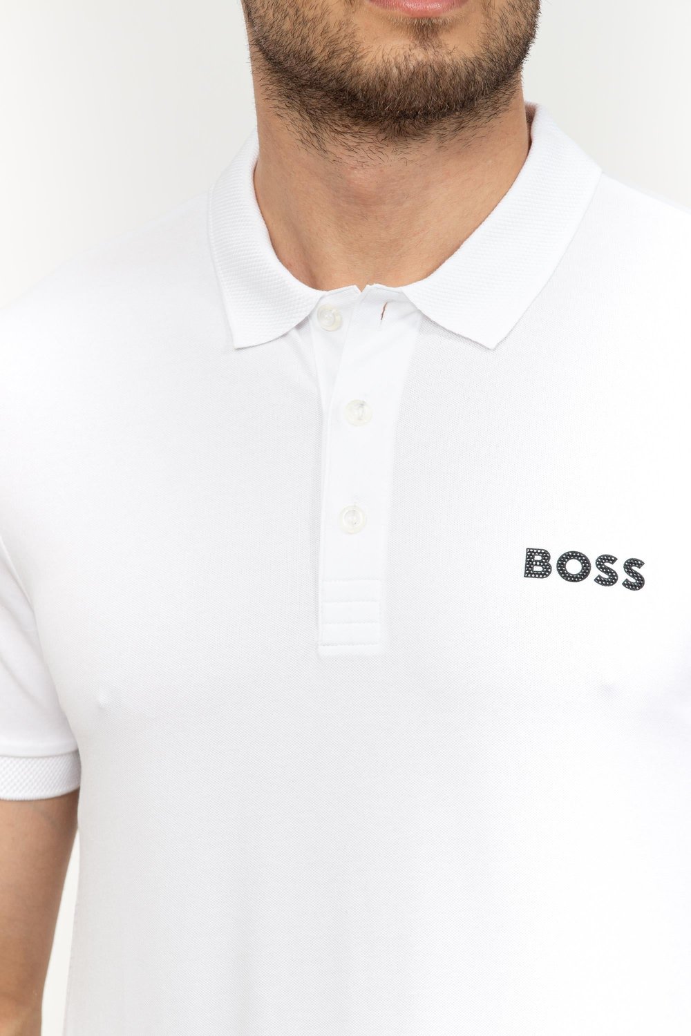 Boss Erkek Polo Yaka T-Shirt Beyaz