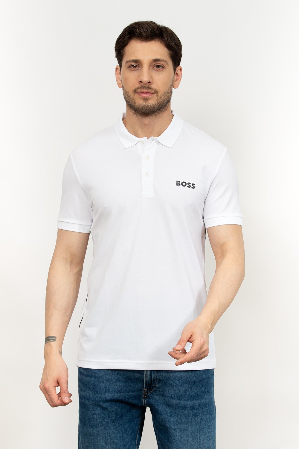 Boss Erkek Polo Yaka T-Shirt Beyaz