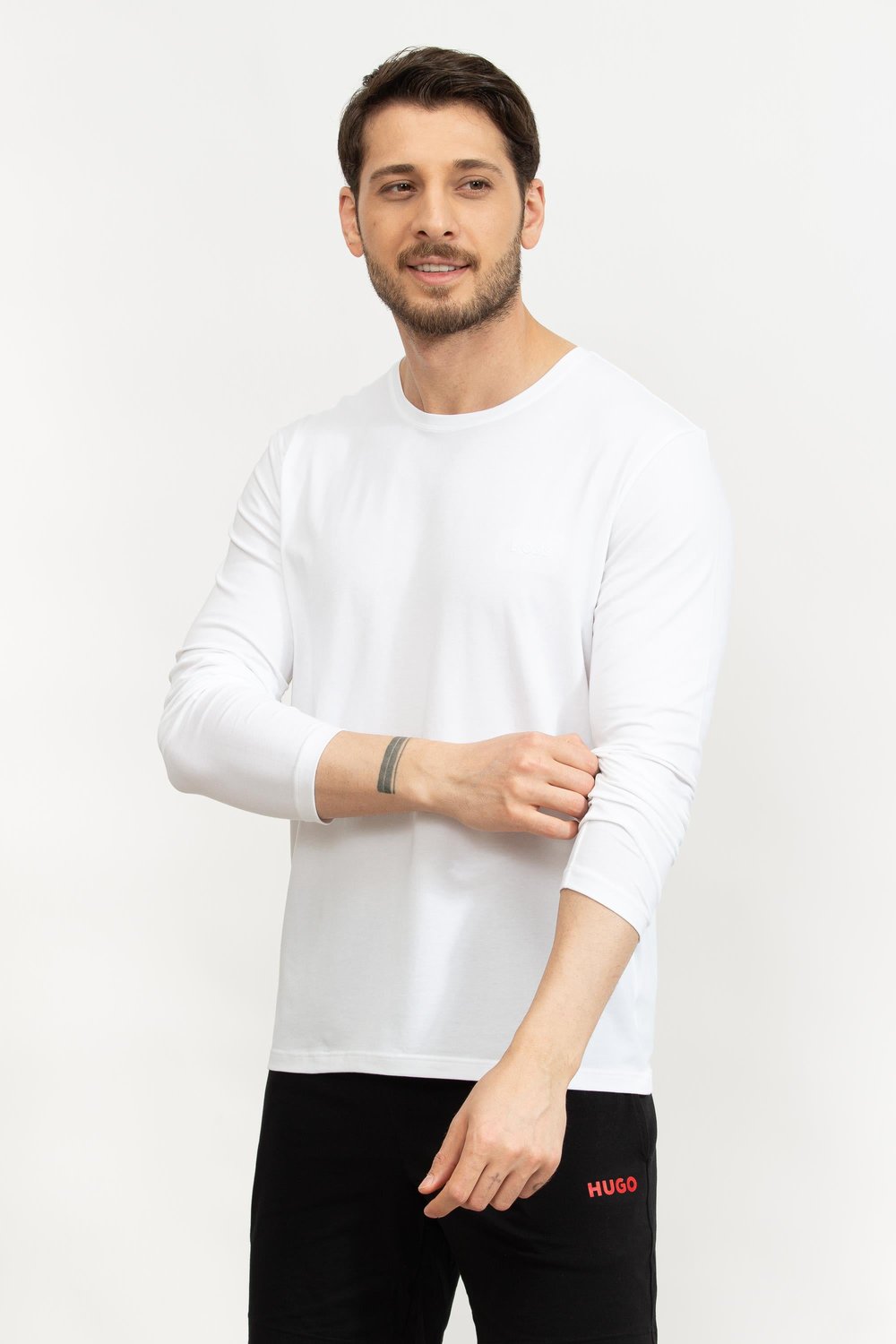 Boss Erkek Uzun Kollu T-Shirt Beyaz