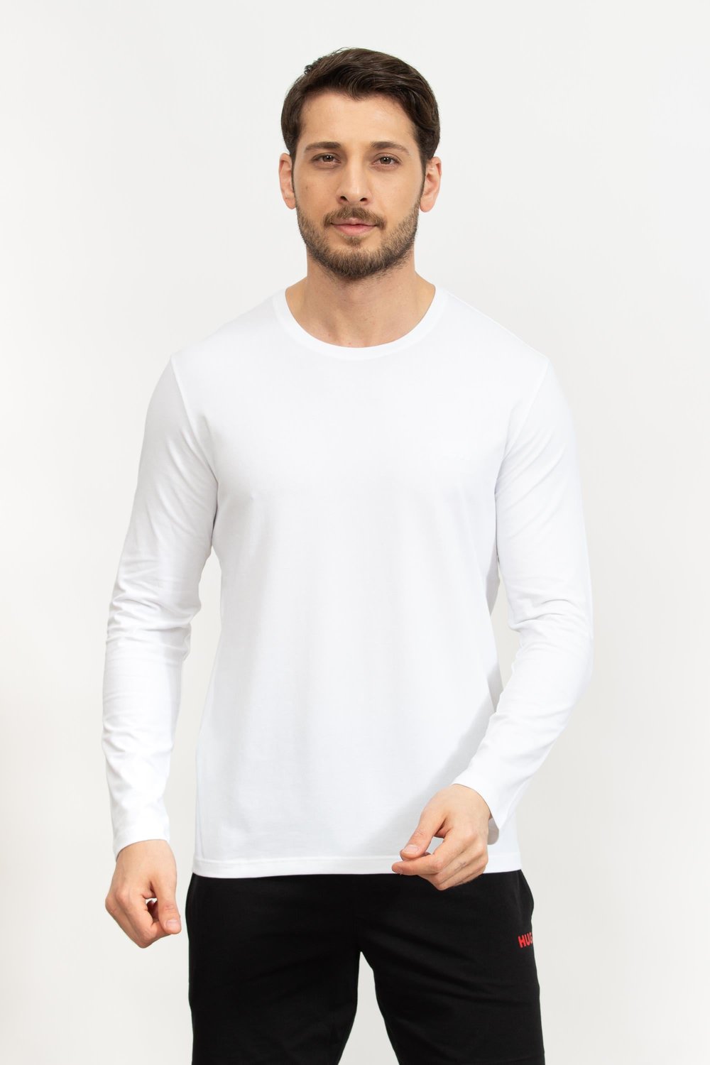 Boss Erkek Uzun Kollu T-Shirt Beyaz