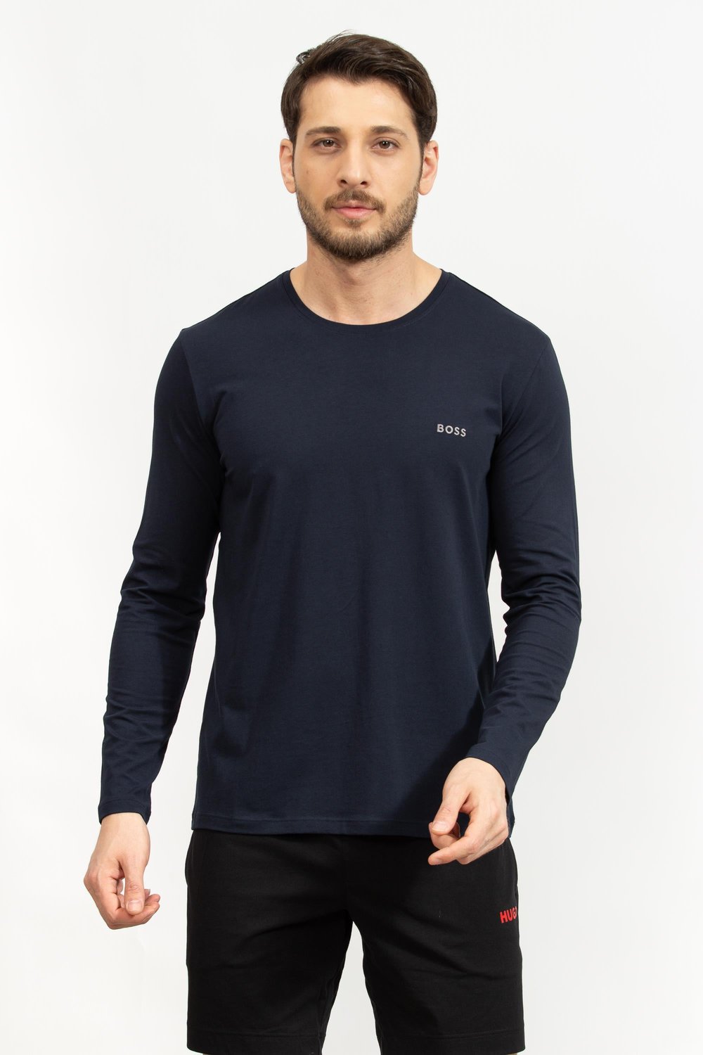 Boss Erkek Uzun Kollu T-Shirt Mavi