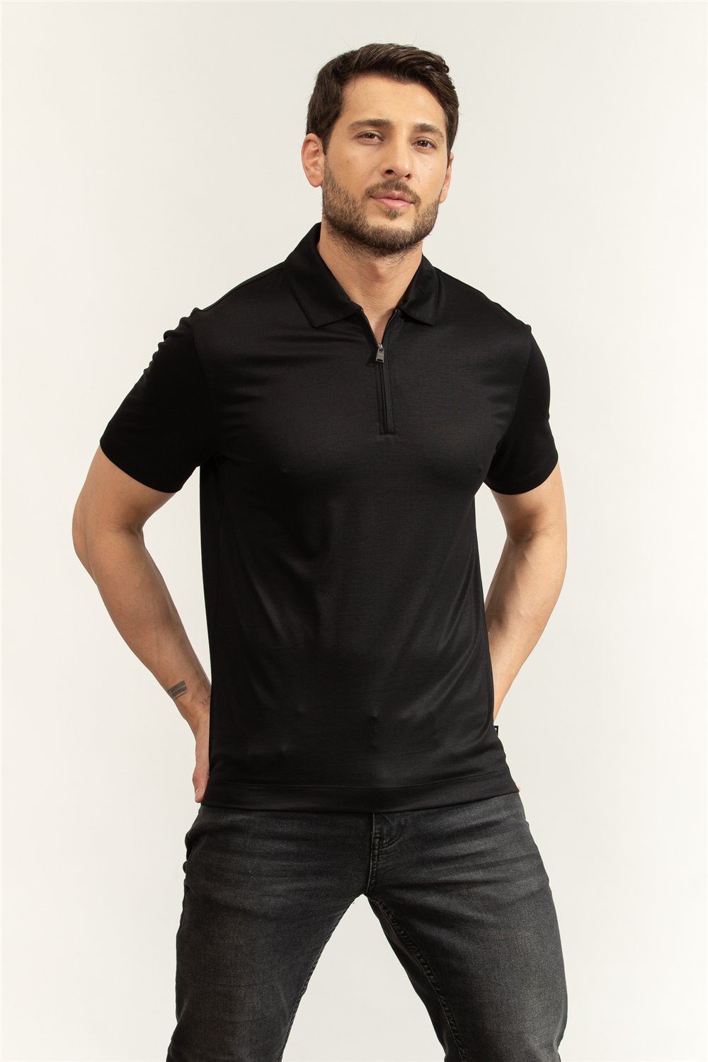 Boss H Paras 50 Erkek Polo Yaka T-Shirt Siyah