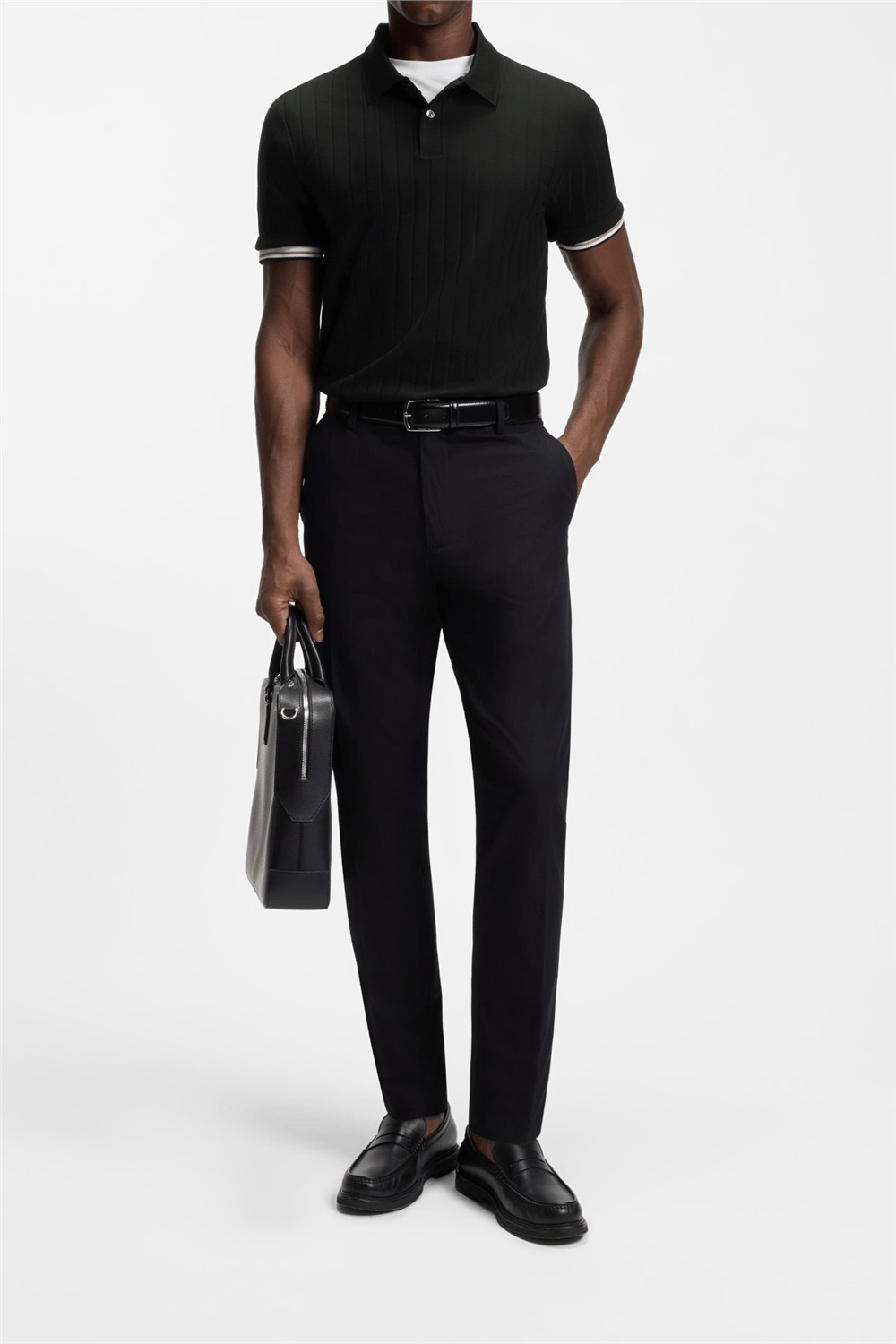 Boss H Parlay 236 Erkek Polo Yaka T-Shirt Siyah