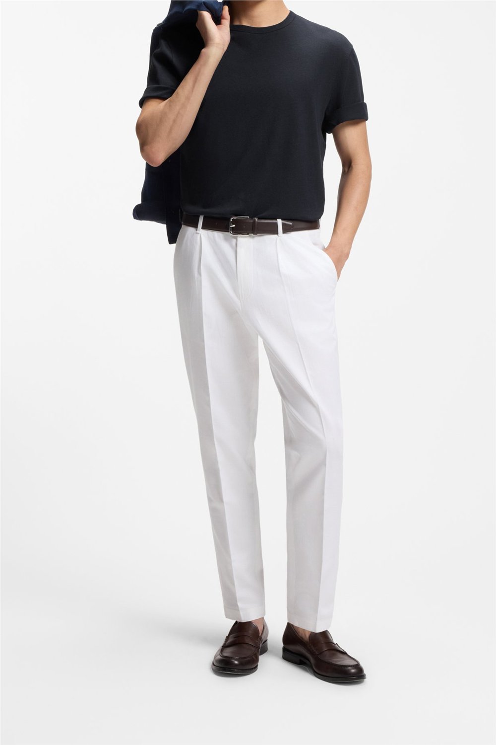 Boss H Taut 235 Erkek Bisiklet Yaka T-Shirt Mavi