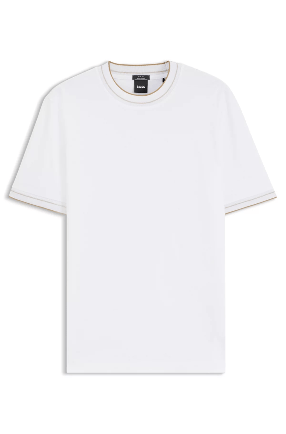 BOSS H Tessler 195 Erkek Bisiklet Yaka T-Shirt Beyaz