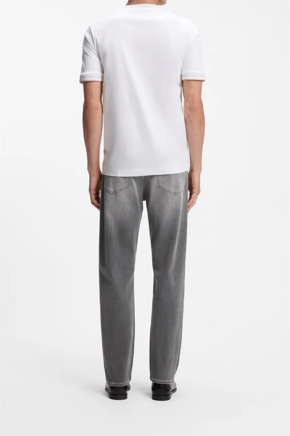 BOSS H Tessler 195 Erkek Bisiklet Yaka T-Shirt Beyaz