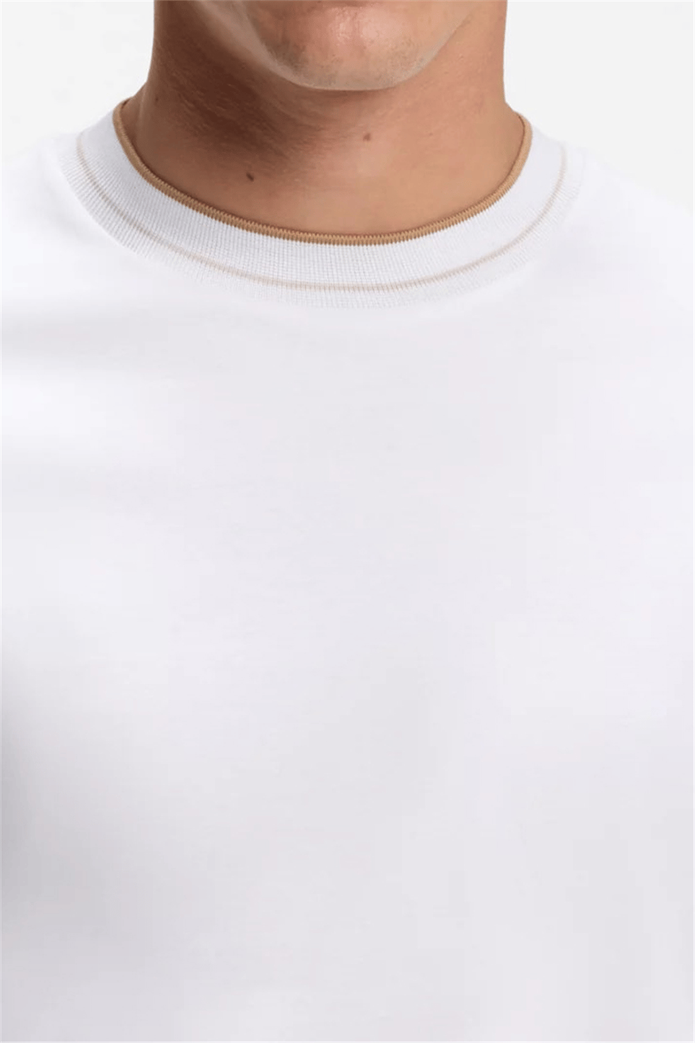 BOSS H Tessler 195 Erkek Bisiklet Yaka T-Shirt Beyaz