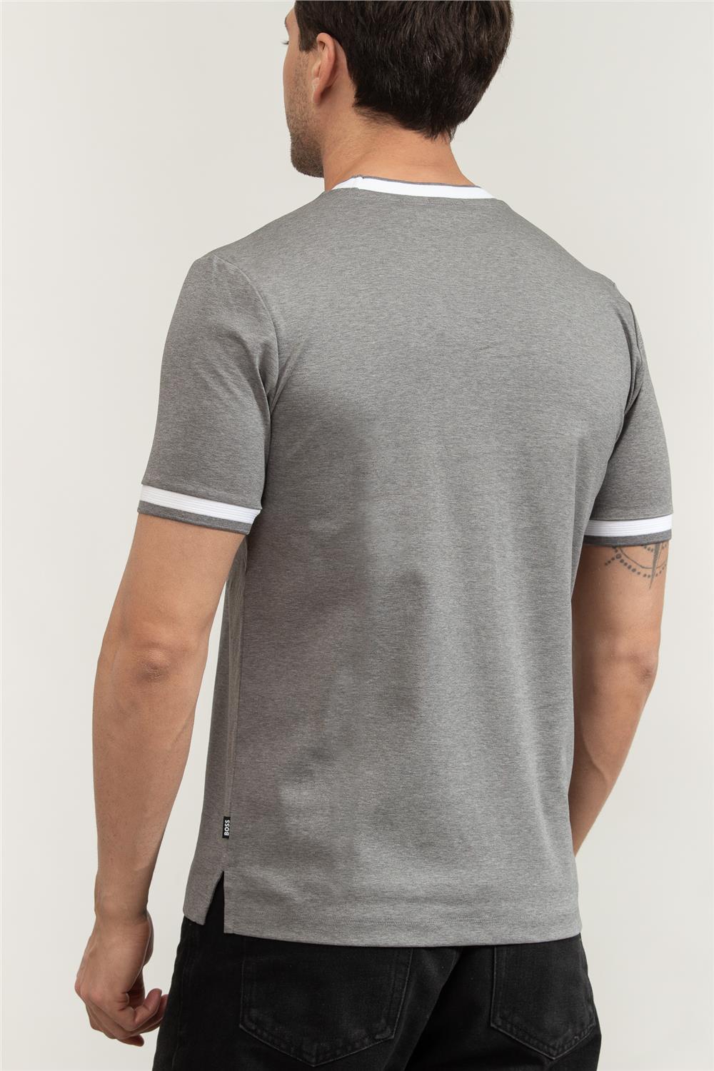Boss H-Tessler 200 Erkek Bisiklet Yaka T-Shirt Gri