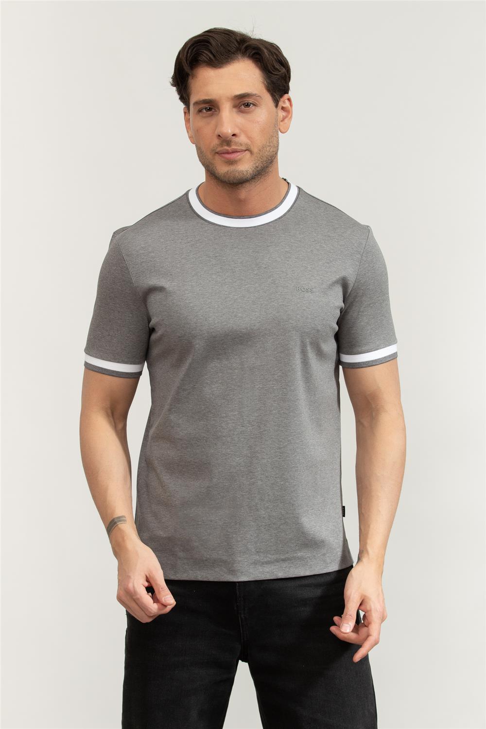 Boss H-Tessler 200 Erkek Bisiklet Yaka T-Shirt Gri