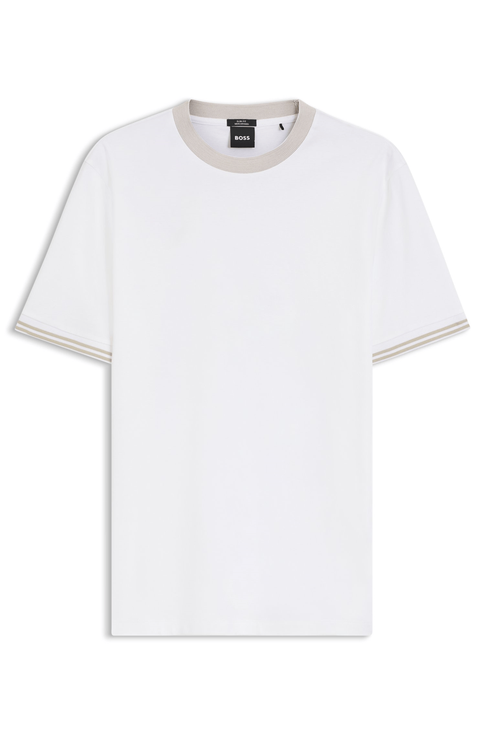 Boss H Tessler 238 Erkek Bisiklet Yaka T-Shirt Beyaz