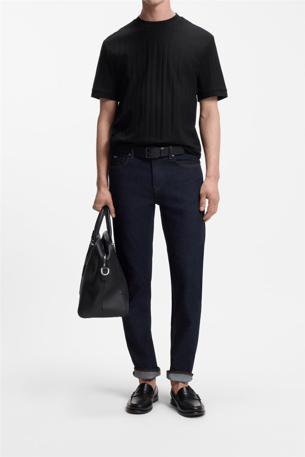 Boss H Thompson 236 Erkek Bisiklet Yaka T-Shirt Siyah