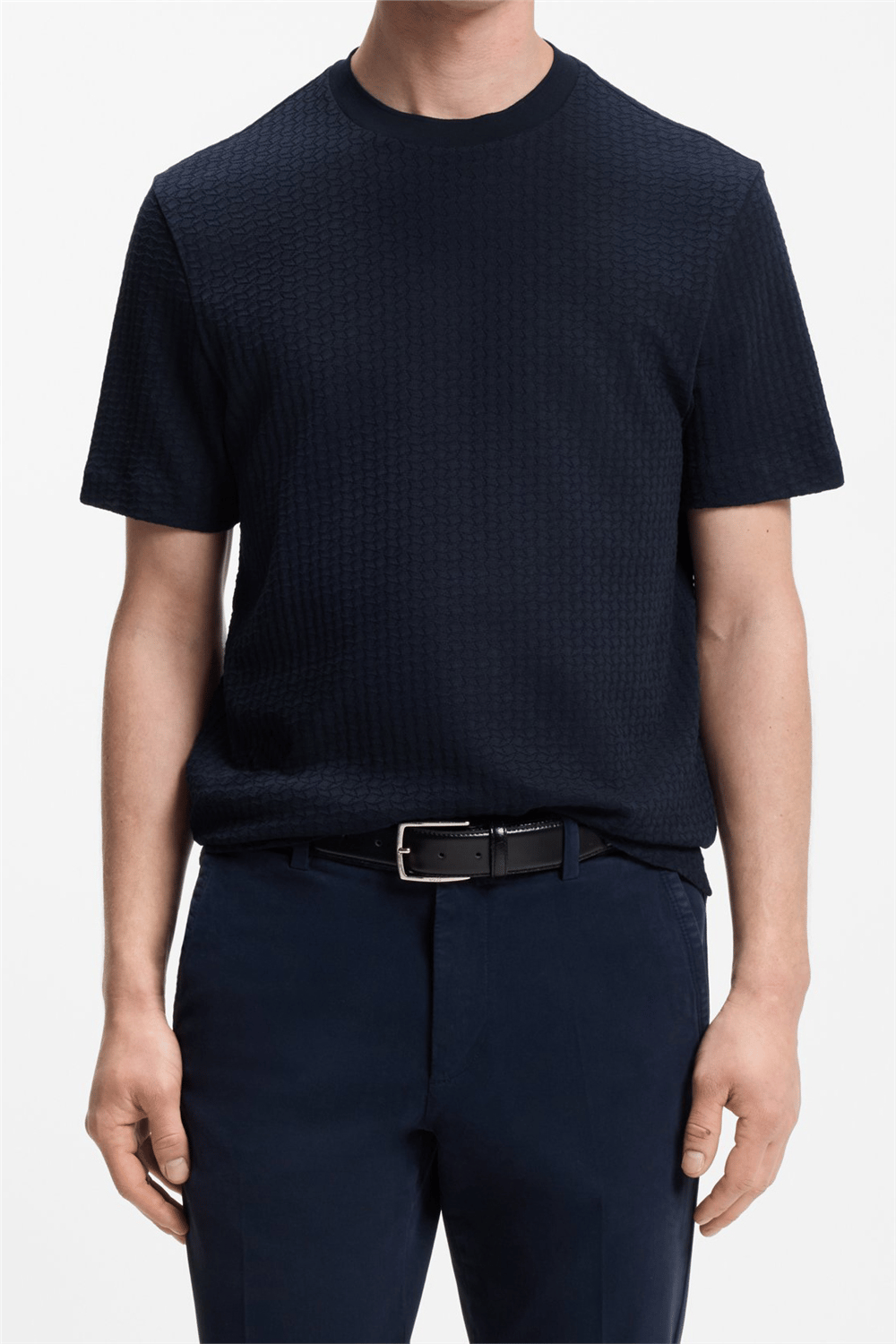 Boss H Thompson 251 Erkek Bisiklet Yaka T-Shirt Mavi