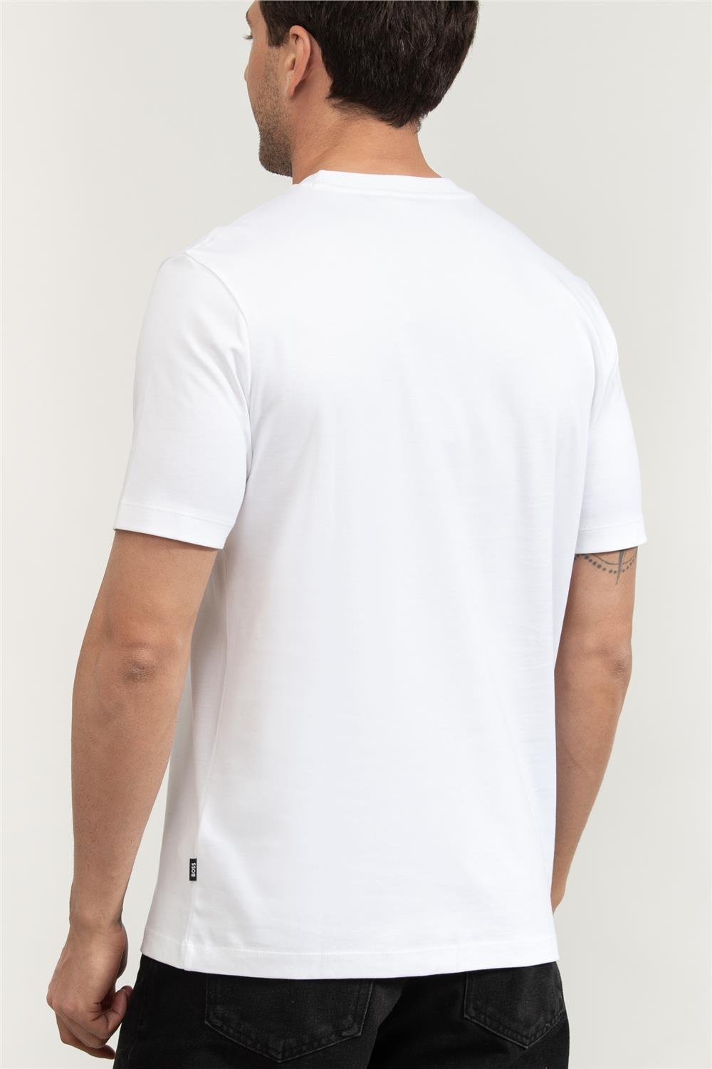 Boss H-Thompson 656 Erkek Bisiklet Yaka T-Shirt Beyaz