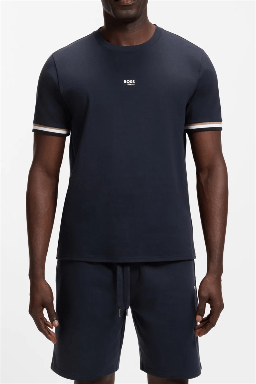 Boss Iconic T Shirt Erkek Bisiklet Yaka T-Shirt Mavi