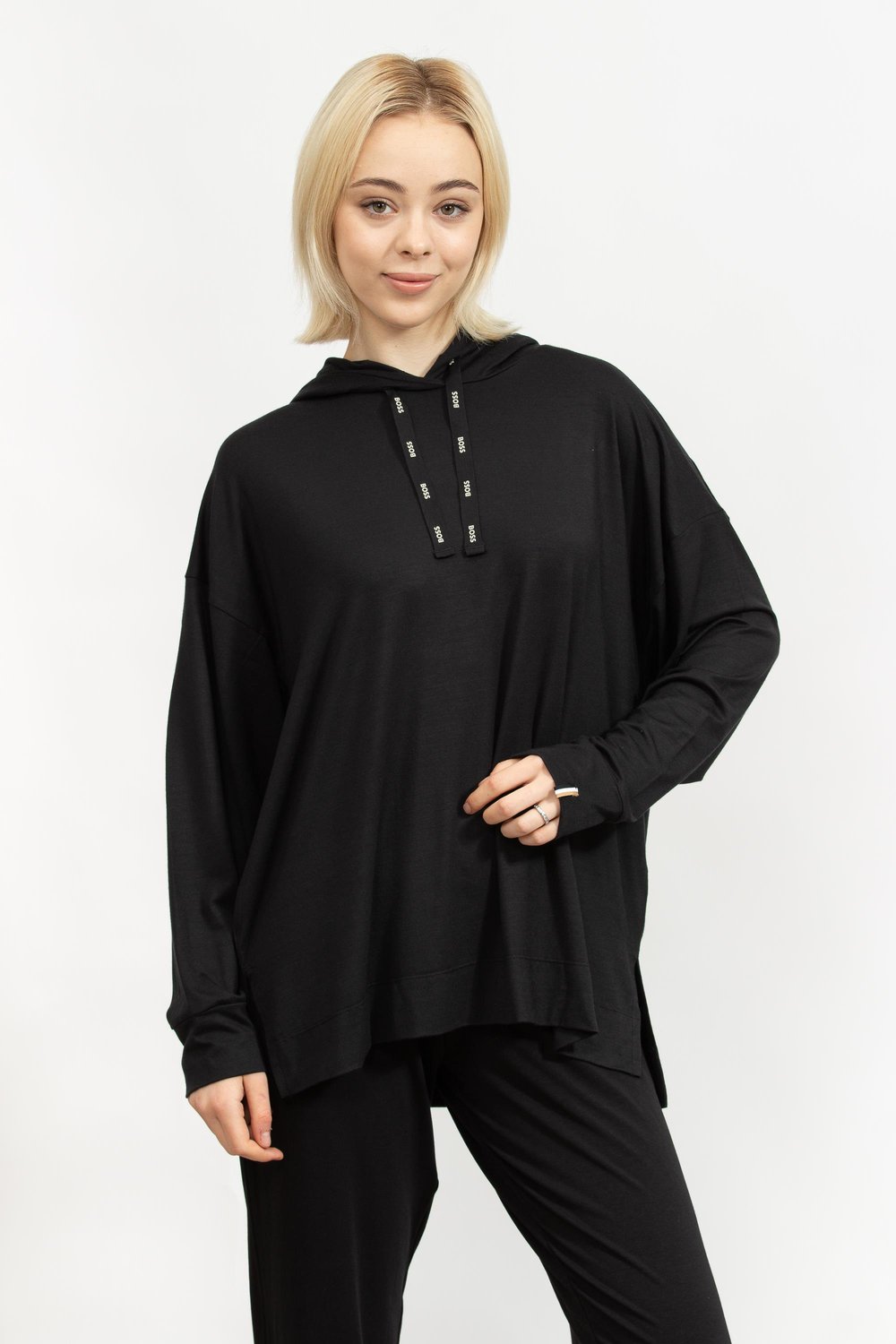 Boss Kadın Kapüşonlu Sweatshirt Siyah