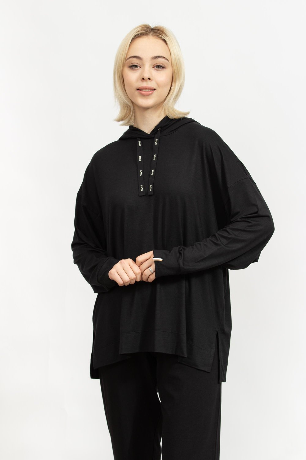 Boss Kadın Kapüşonlu Sweatshirt Siyah
