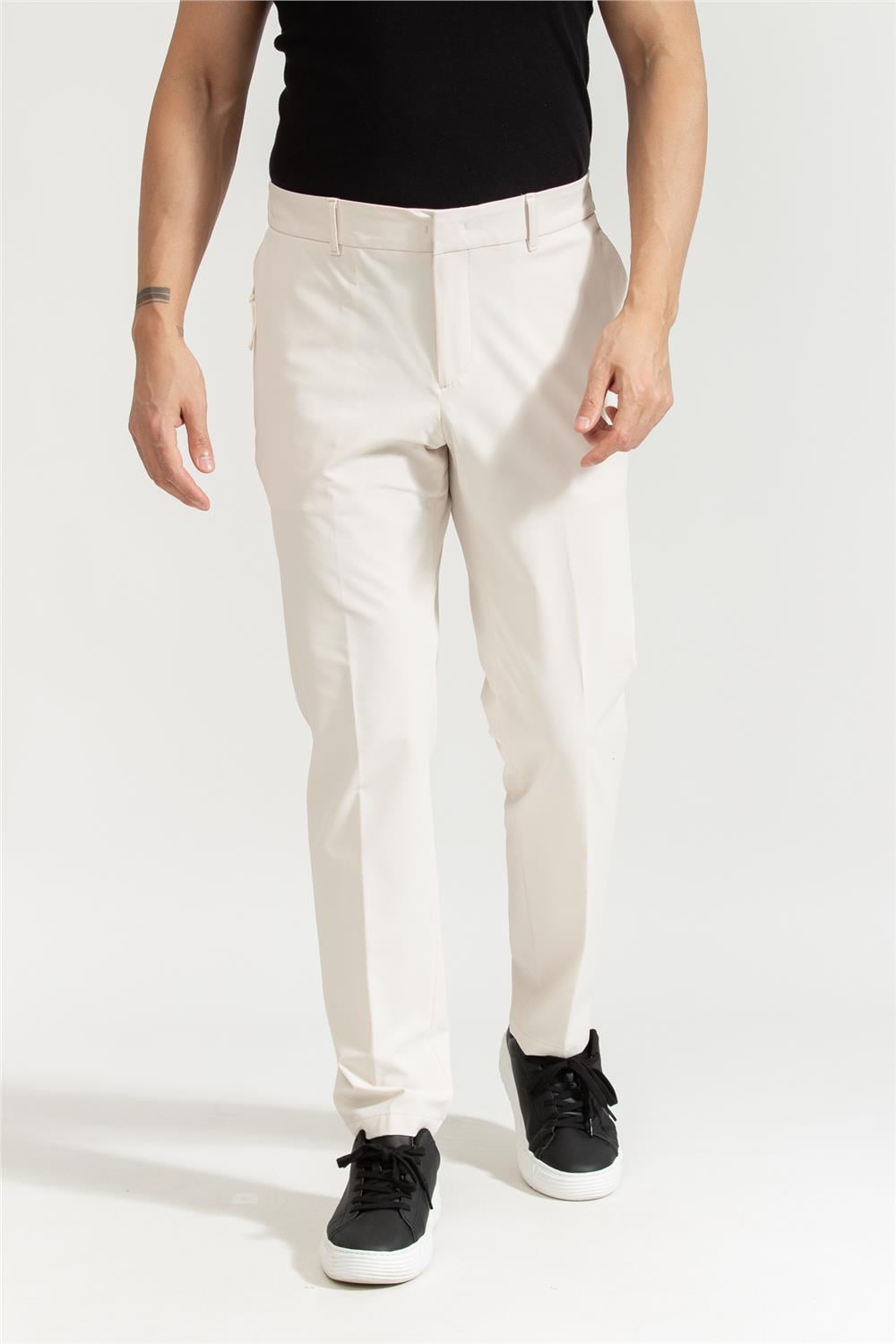 BOSS P-Genius-WG-PK-253F Erkek Pantolon Beyaz