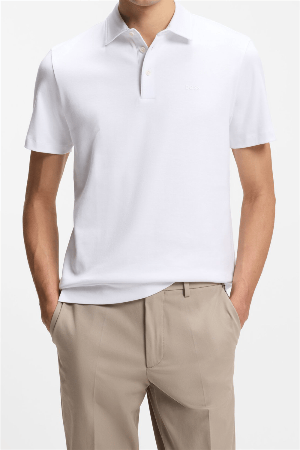 Boss Palosh Erkek Polo Yaka T-Shirt Beyaz
