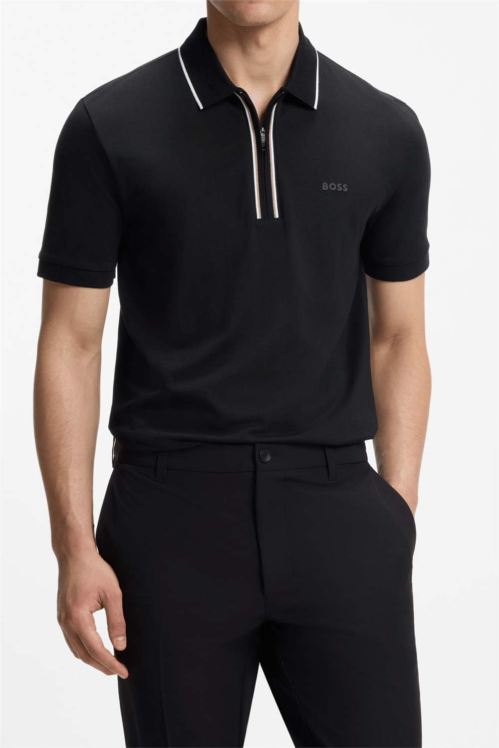 BOSS Philix GOC Erkek Polo Yaka T-Shirt Siyah