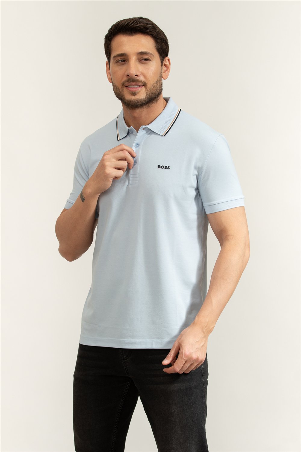 Boss Pl Goc Birdie Paule Erkek Polo Yaka T-Shirt Mavi