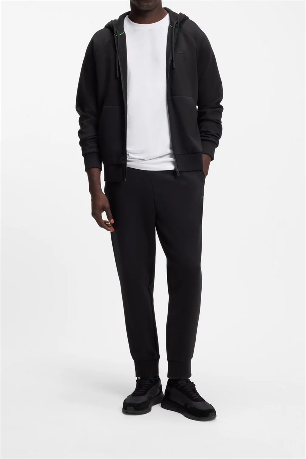 BOSS Saggy Erkek Kapüşonlu Sweatshirt Siyah