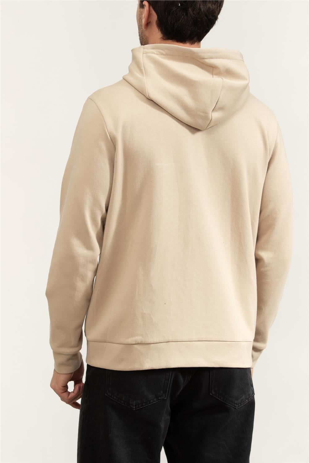 Boss Sariq Erkek Fermuarlı Sweatshirt Bej