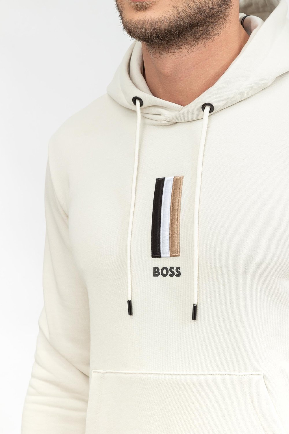 Boss Seeger Erkek Kapüşonlu Sweatshirt Beyaz