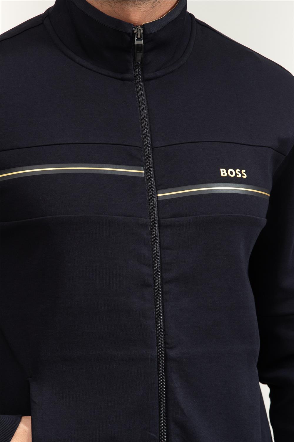 Boss Skaz Erkek Fermuarlı Sweatshirt Mavi