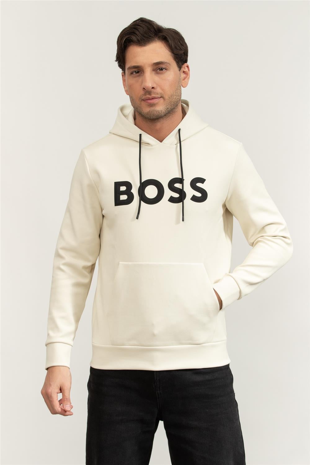 Boss Soody Zone Erkek Bisiklet Yaka Sweatshirtshirt Beyaz