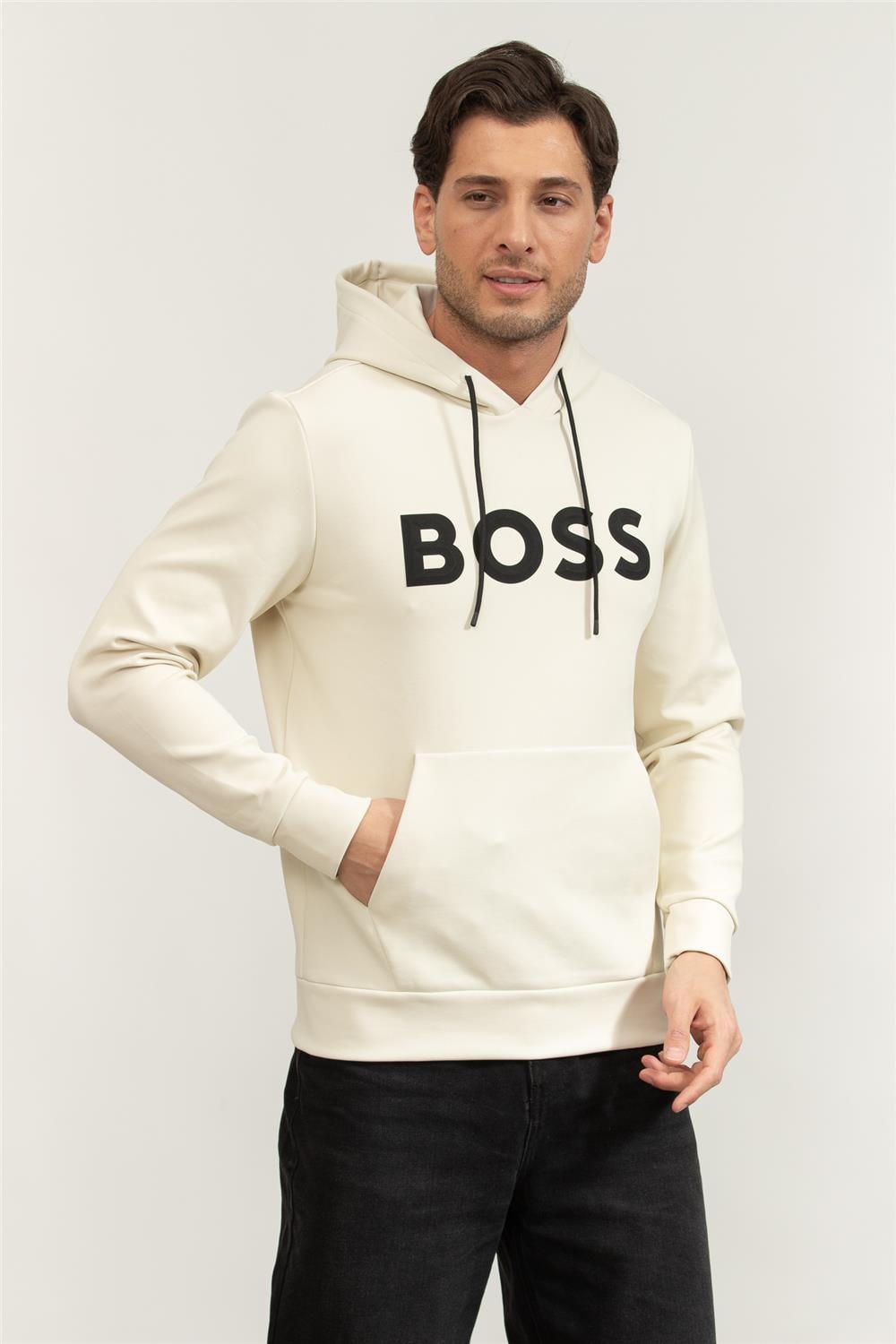 Boss Soody Zone Erkek Bisiklet Yaka Sweatshirtshirt Beyaz