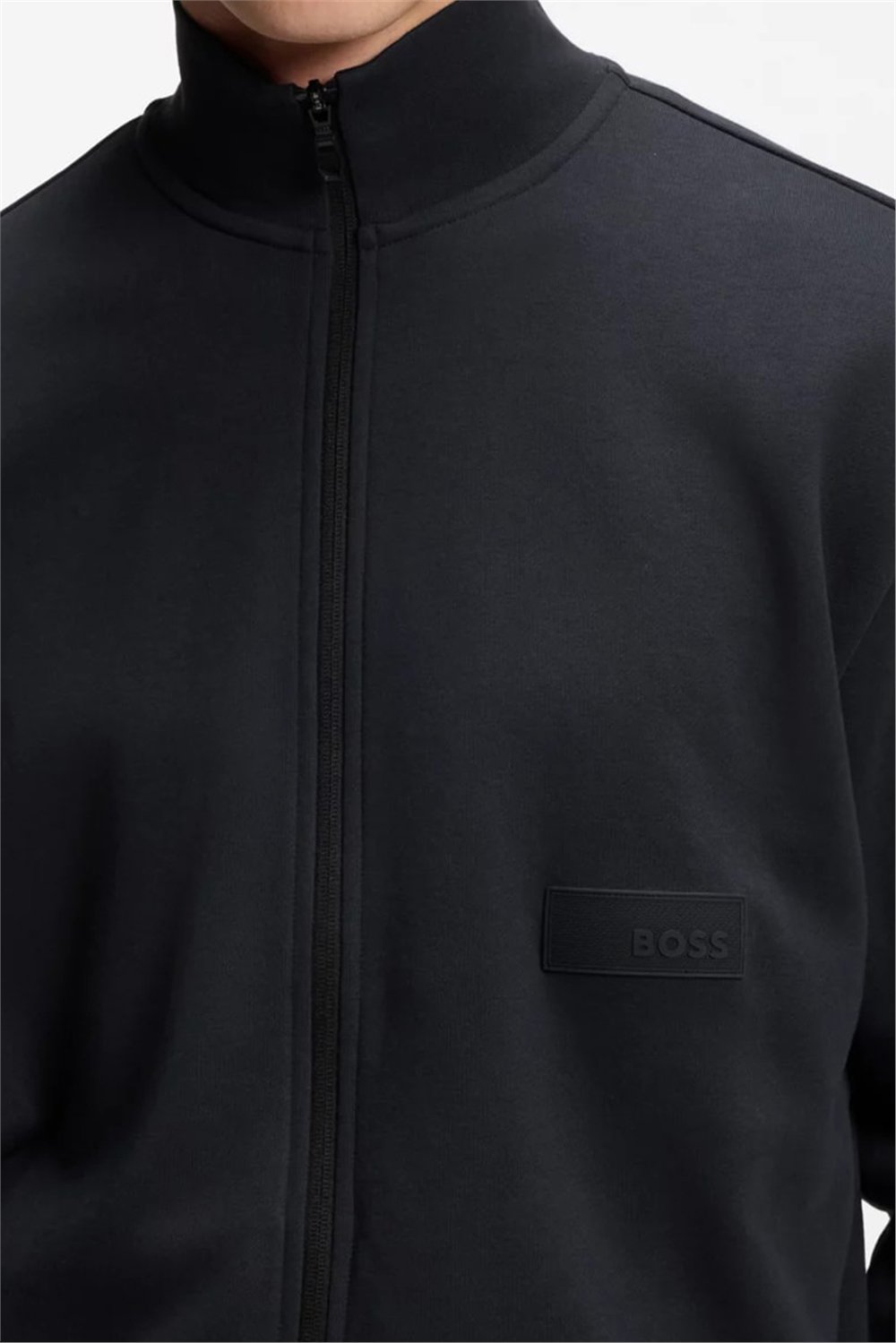 BOSS Sw Collar Full Zip Erkek Fermuarlı Sweatshirt Mavi