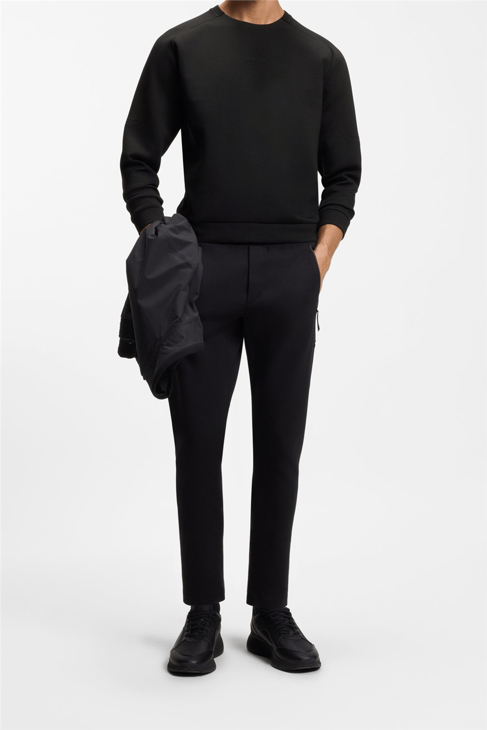 Boss Sw Ps Spirit70 Cn Erkek Bisiklet Yaka Sweatshirt Siyah