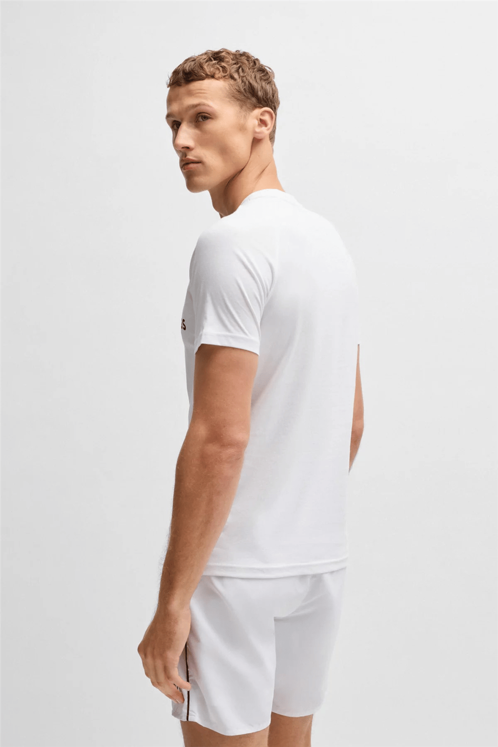 Boss T Shirt Rn Slim Fit Erkek Bisiklet Yaka T-Shirt Beyaz