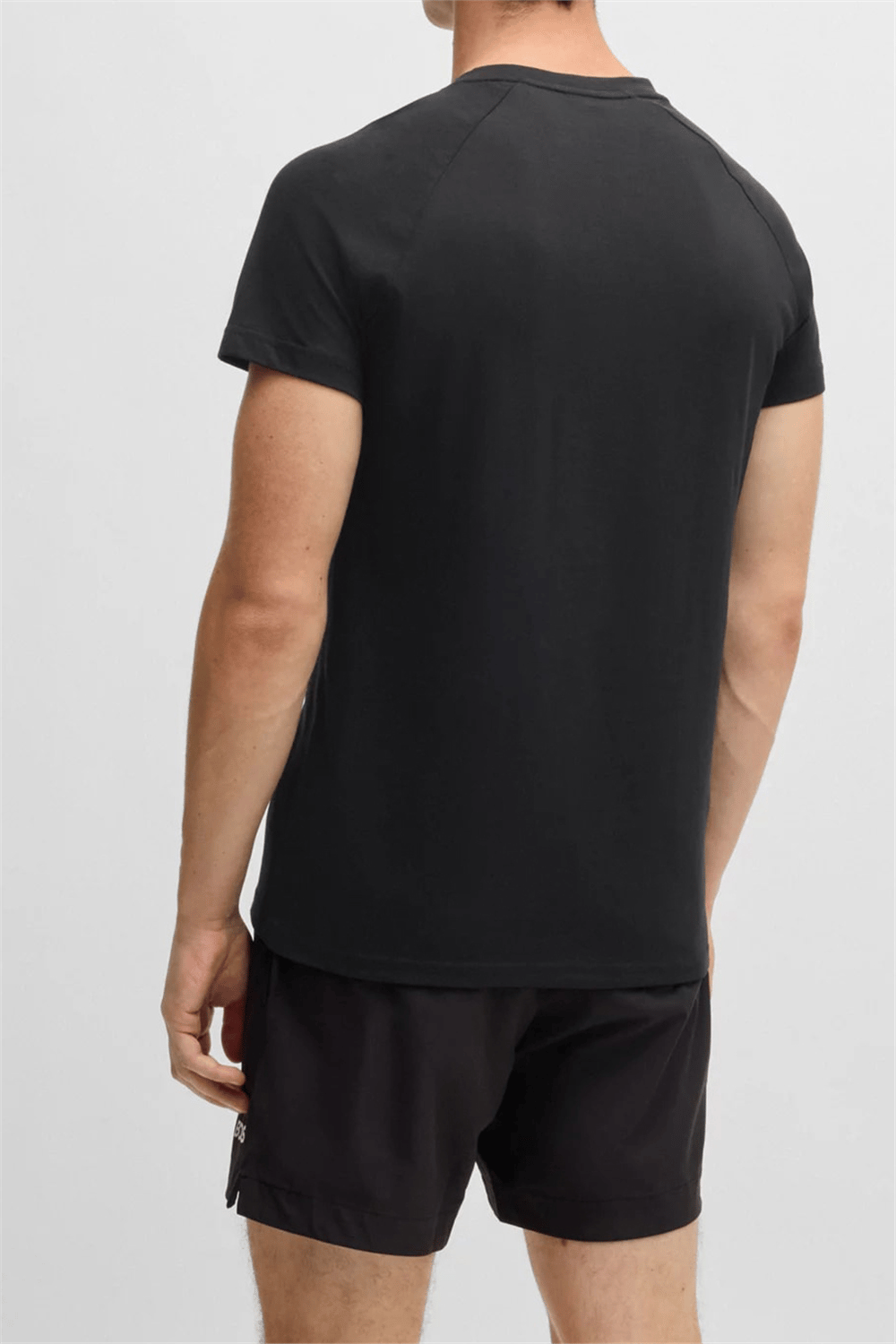 Boss T Shirt Rn Slim Fit Erkek Bisiklet Yaka T-Shirt Siyah