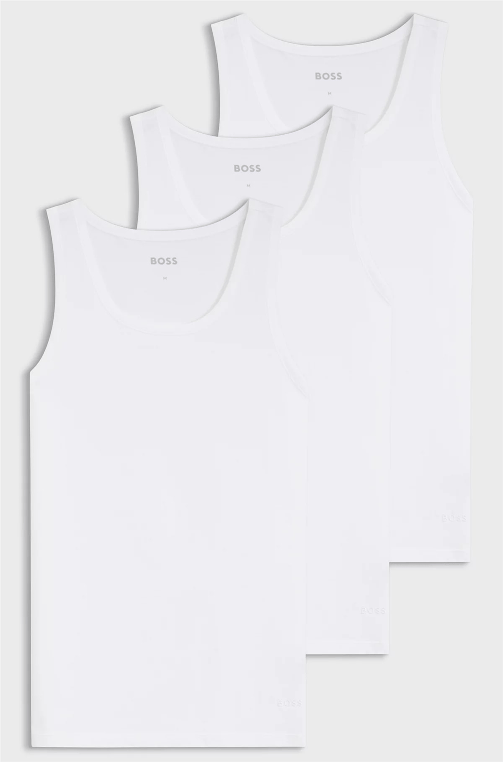 Boss TankTop 3P Classic Erkek 3lü Atlet Beyaz