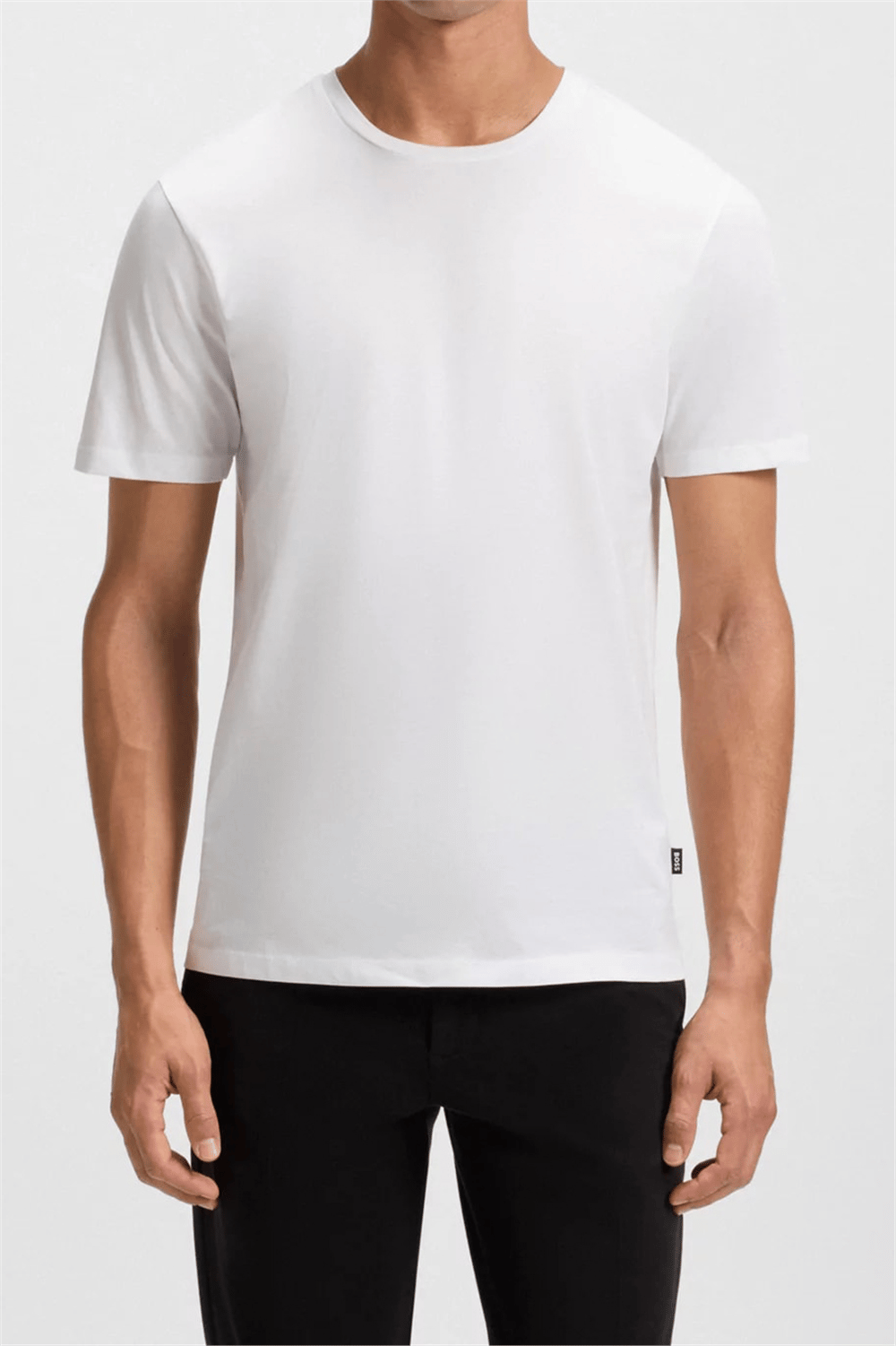 Boss Tessler Erkek Bisiklet Yaka T-Shirt Beyaz
