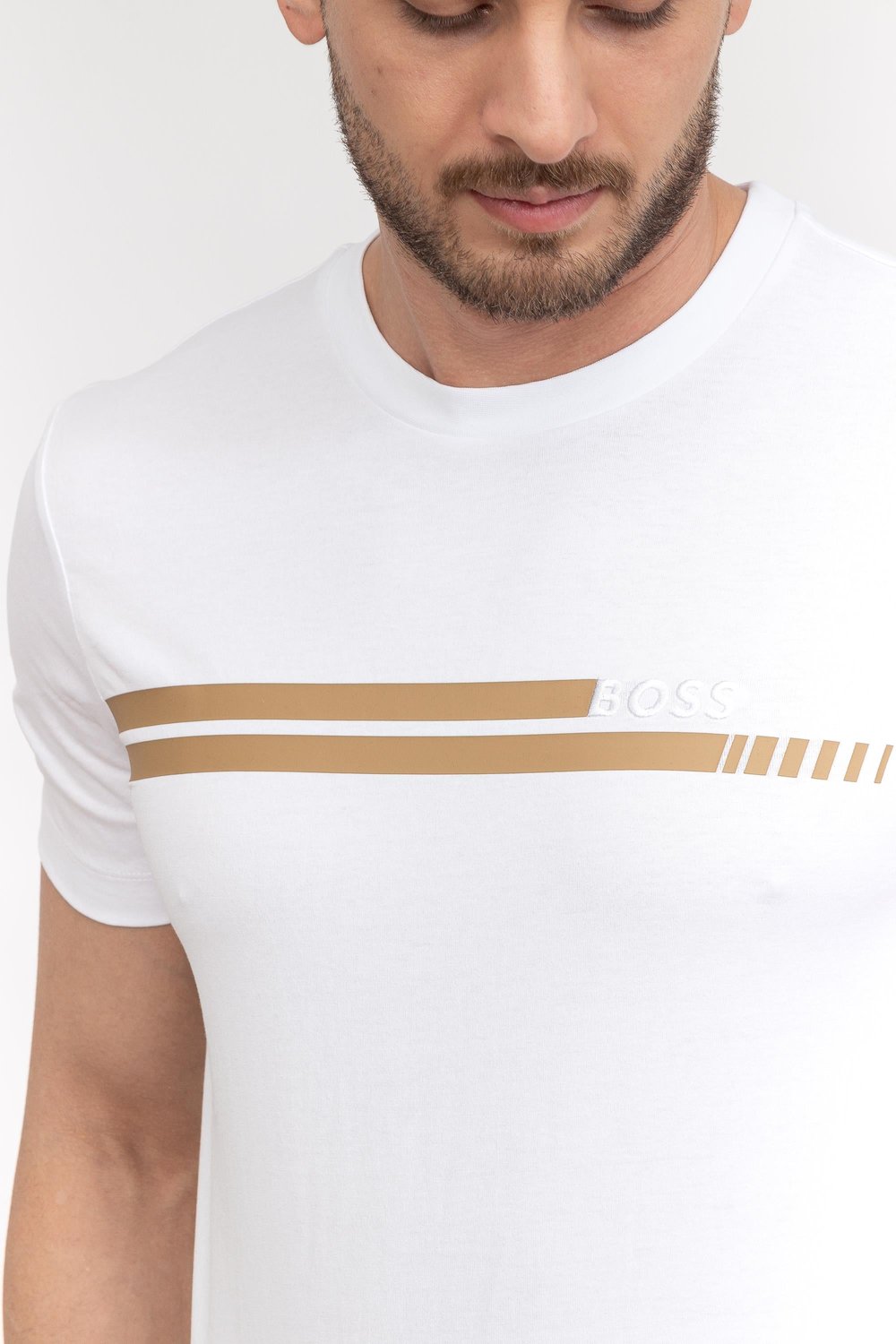 Boss Tessler Erkek Bisiklet Yaka T-Shirt Beyaz