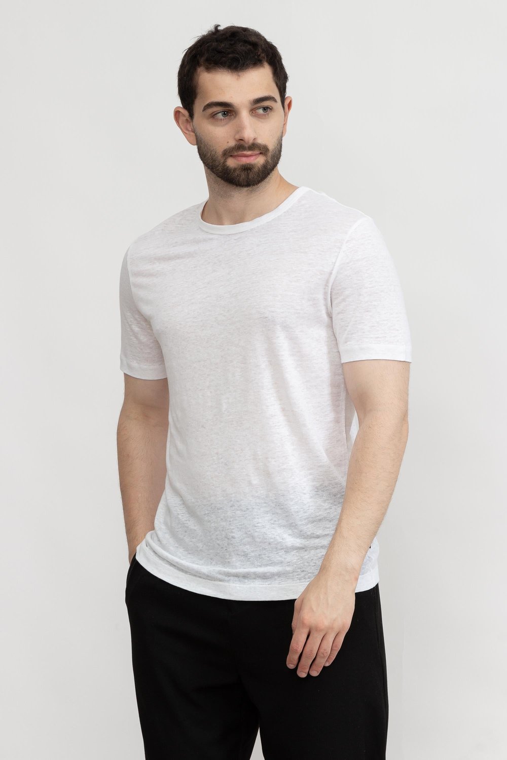 Boss Tiburt Erkek Bisiklet Yaka T-Shirt Beyaz