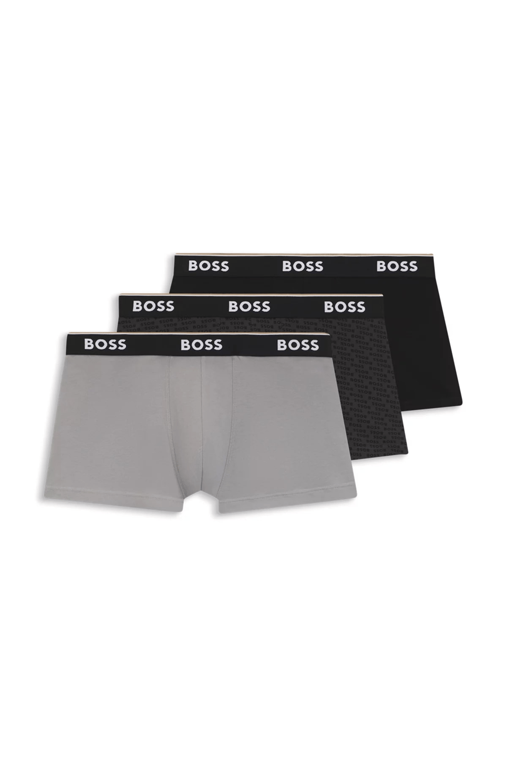 Boss Trunk 3P Power Desig Erkek 3lü Boxer Gri