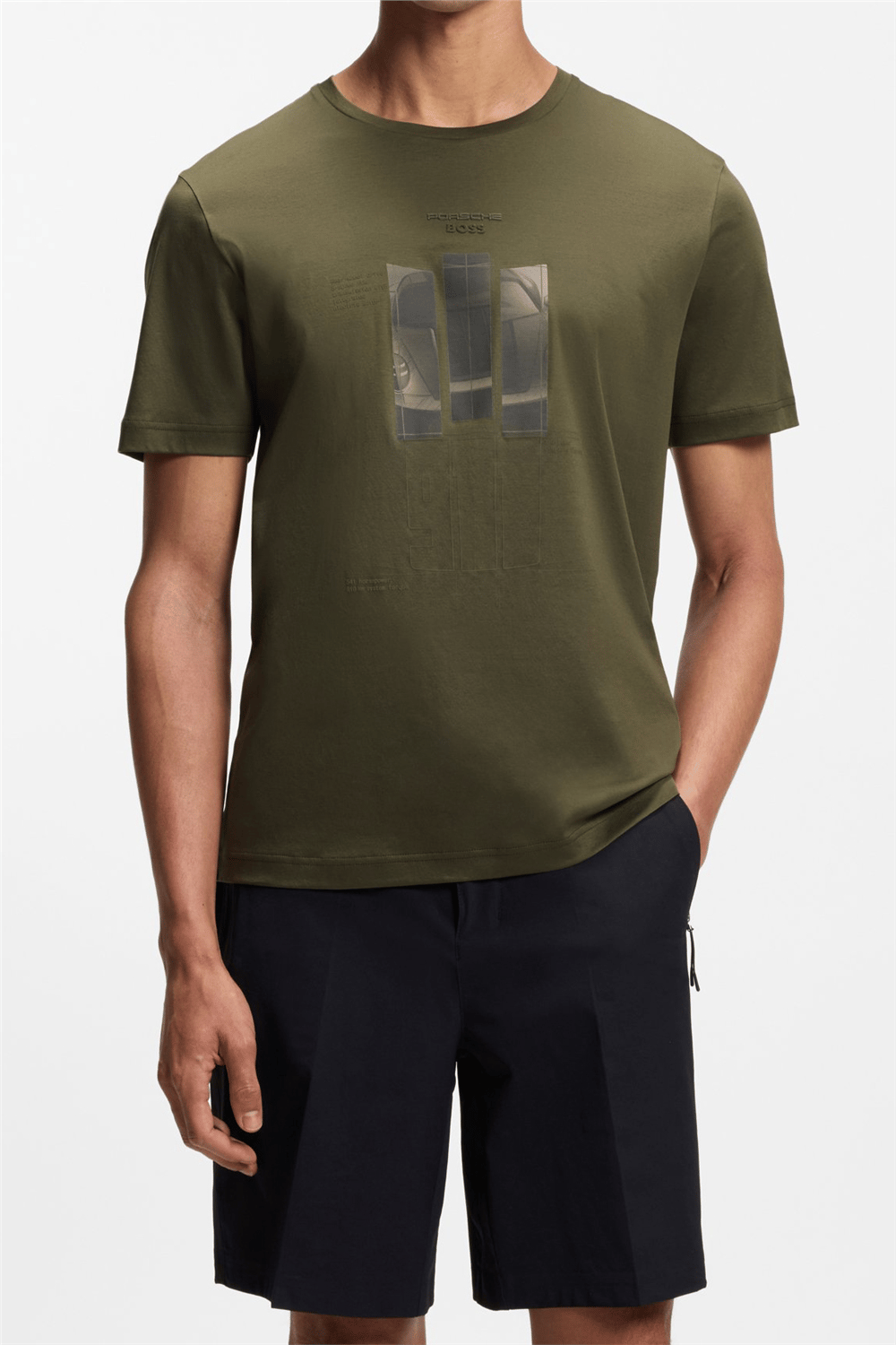 Boss Ts Ps Spirit70 Grx Erkek Bisiklet Yaka T-Shirt Yeşil