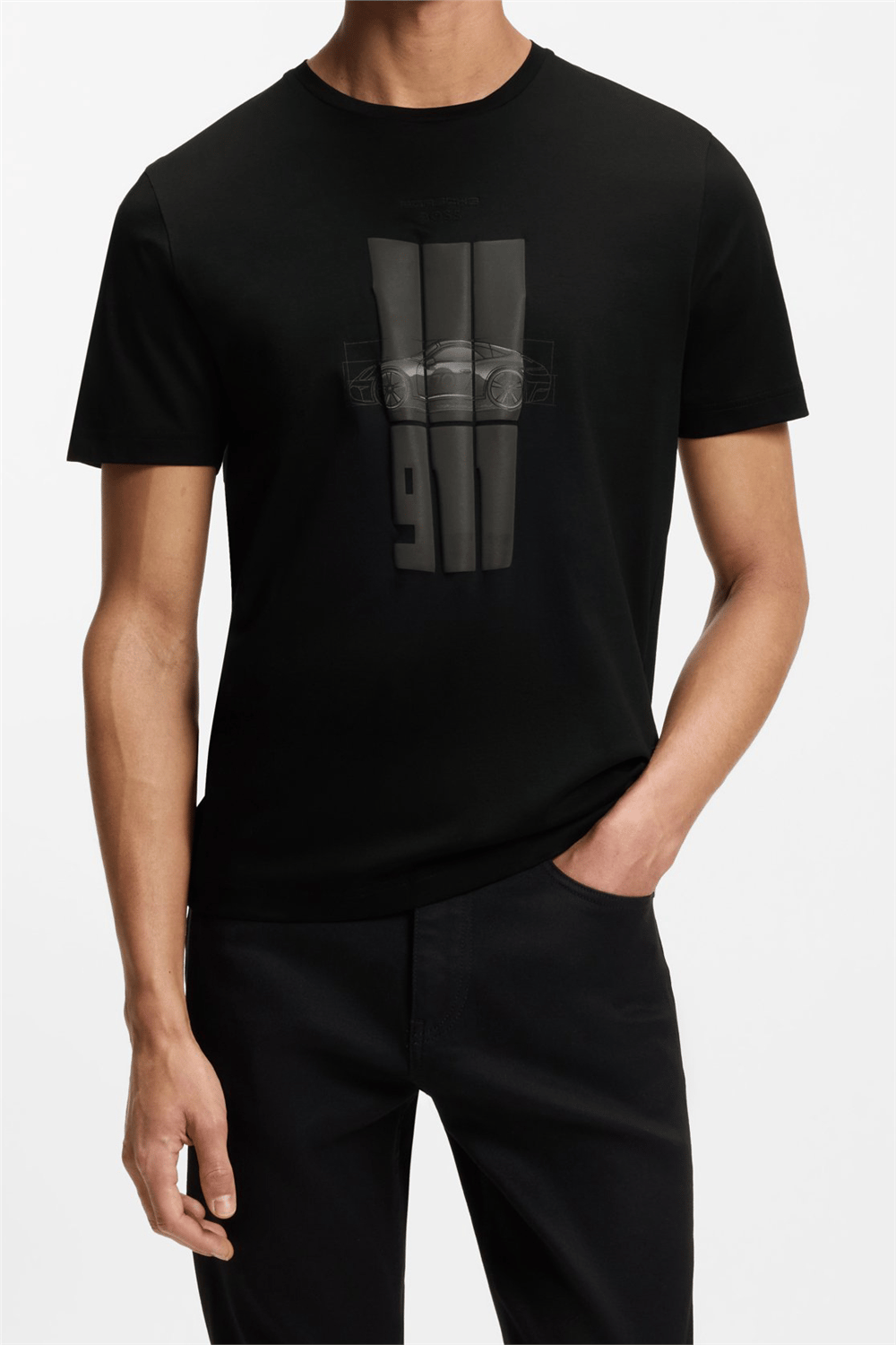 Boss Ts Ps Spirit70 Grx Erkek Bisiklet Yaka T-Shirt Siyah