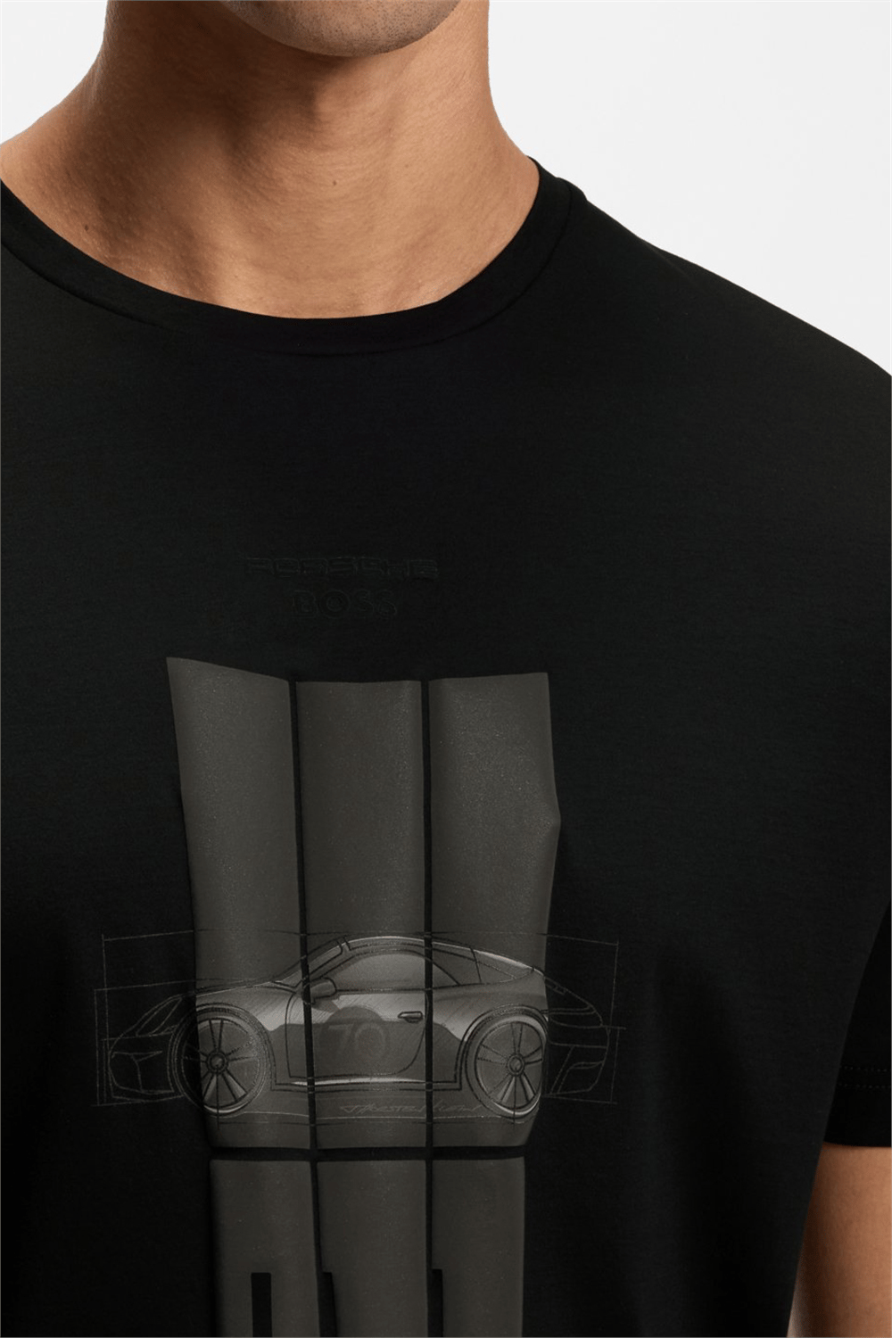 Boss Ts Ps Spirit70 Grx Erkek Bisiklet Yaka T-Shirt Siyah