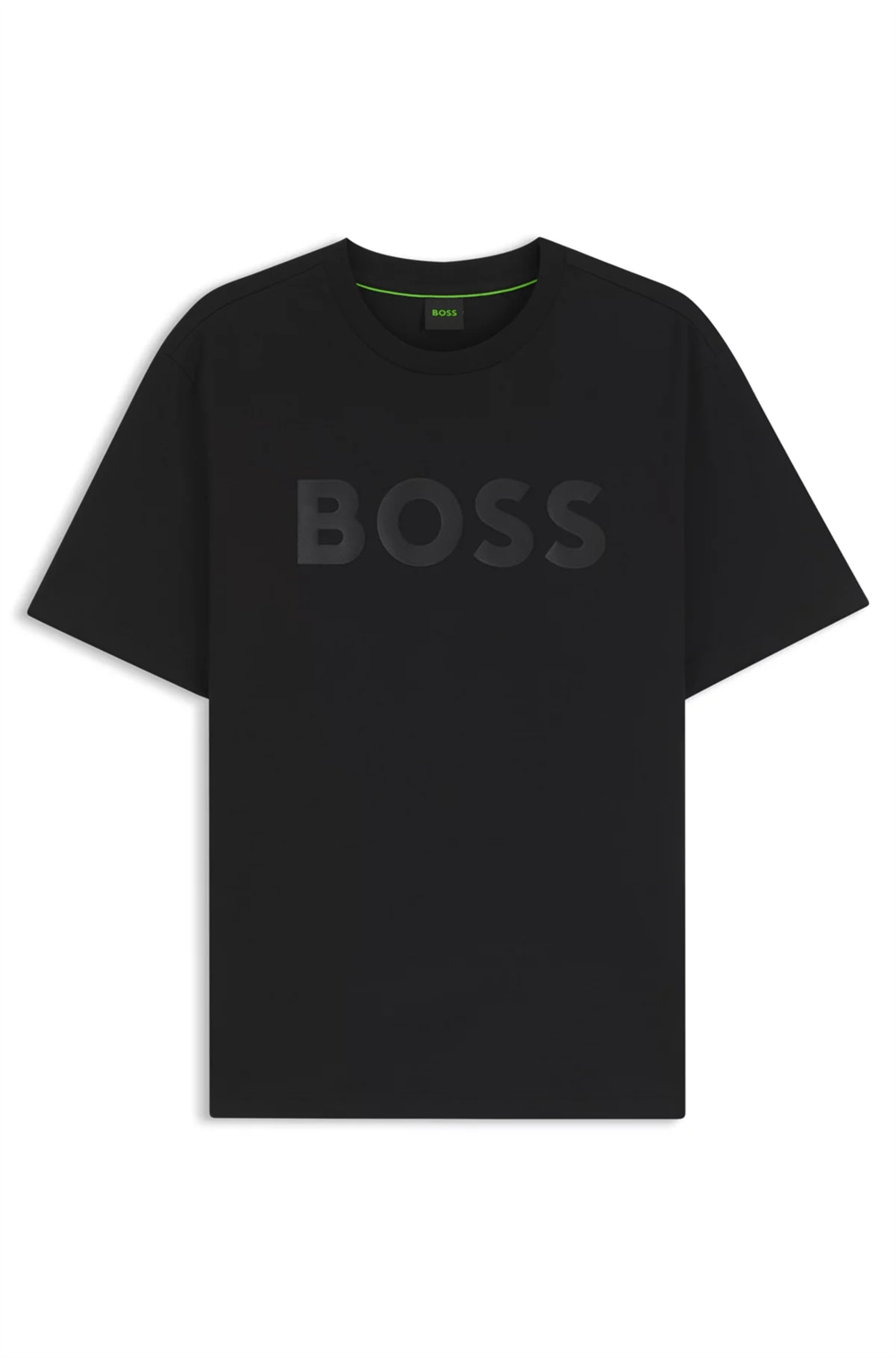 BOSS Ts Structure Logo Erkek Bisiklet Yaka T-Shirt Siyah