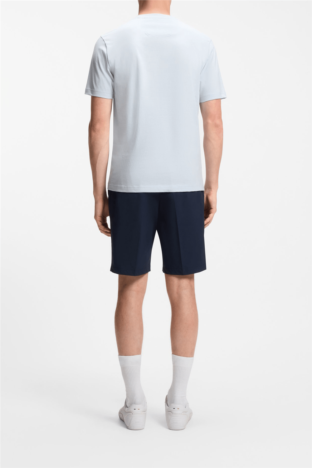 Boss Ts Terrace Logo Erkek Bisiklet Yaka T-Shirt Mavi