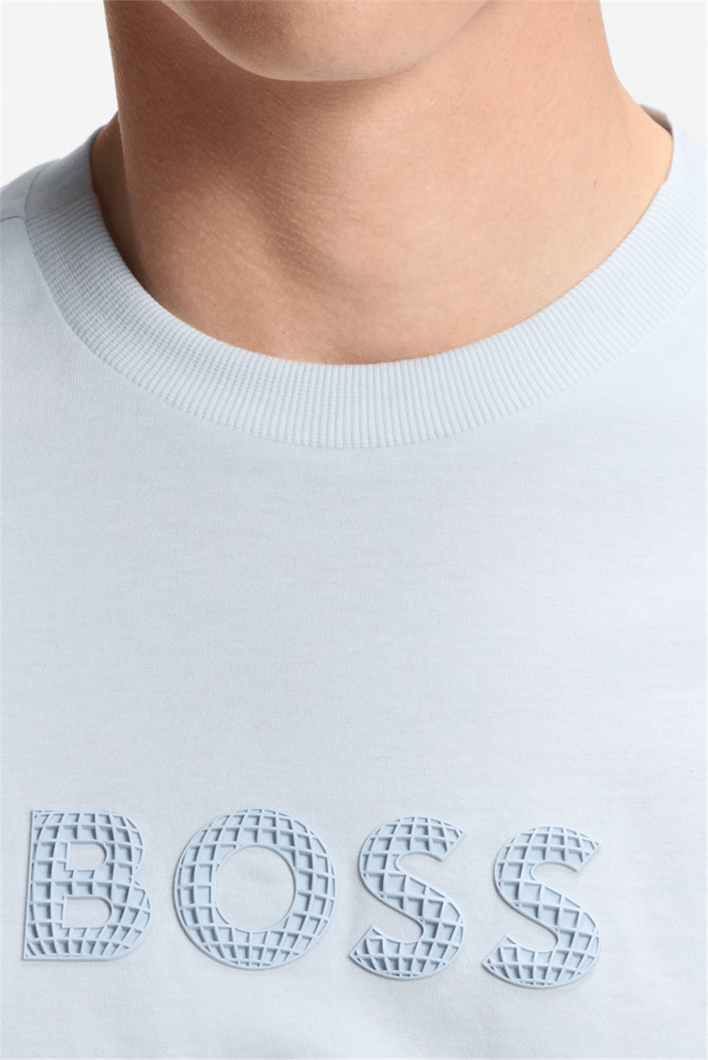 Boss Ts Terrace Logo Erkek Bisiklet Yaka T-Shirt Mavi