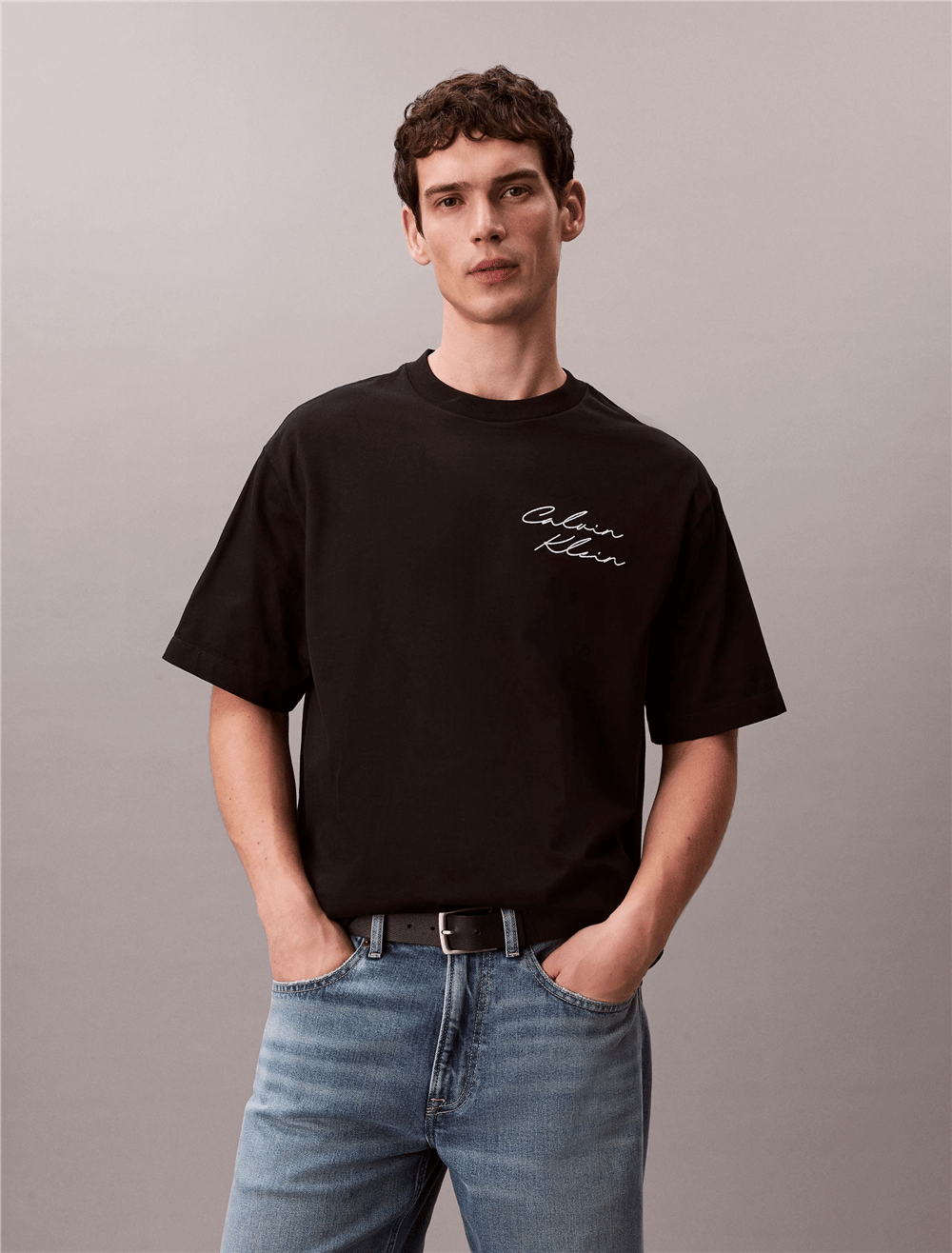 Calvin Klein 16S April Graphic Se Erkek Bisiklet Yaka T-Shirt Siyah