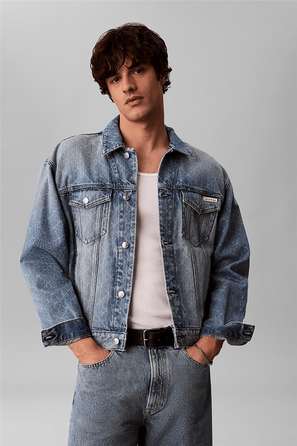 Calvin Klein 90S Boulevard Blues Aop Trucker Erkek Kot Mont